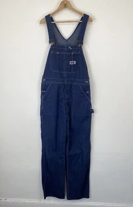 Big Mac Square Bak Denim Dungarees Overalls Boiler Suit W38 L36 - Picture 1 of 24