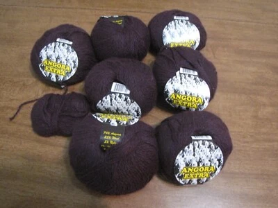 ANGORA HILO EXTRA COLOR #1 MORADO LOTE DE 7 Foto 1 de 3
