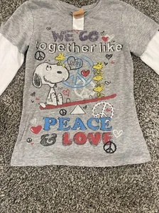 Camisa Peanut's Snoopy Niña - Talla 6 - "Vamos juntos como paz y amor" - 018 - Imagen 1 de 6