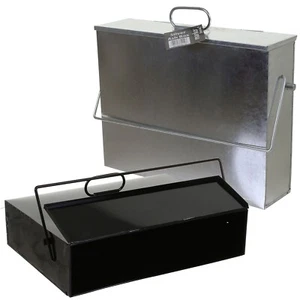 Lo último caja de ceniza tapa portadora chimenea cubo contenedor de metal transportador - Imagen 1 de 5