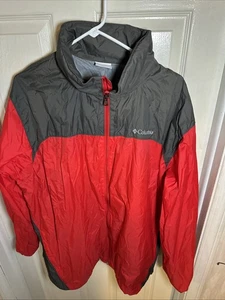 Columbia Mens Glennaker Lake Jacket Red Hooded Windbreaker RM2015 XL Packable - Picture 1 of 7