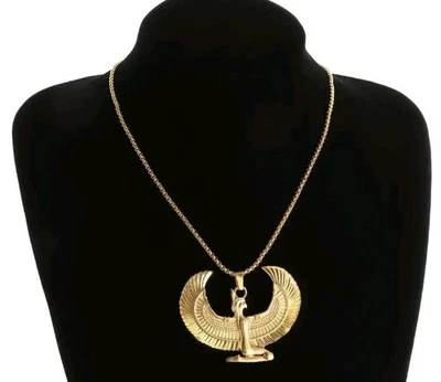 Damen Halskette in Gold Ägypten Göttin Nil Isis Pharao Königin schön groß - Bild 1 von 4