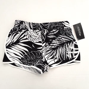 Ideology Girls Size S (7/8) Active Shorts Mesh Inset Black White Floral Print - Picture 1 of 7