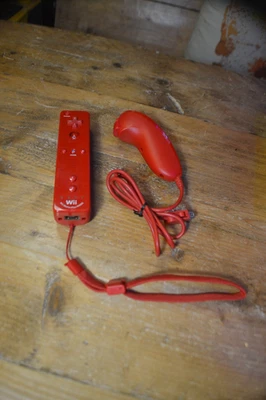 Nintendo Wii Motion Plus Remote & Nunchuck – Red – Official Nintendo – Tested - Image 1 of 2