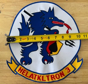 USN Navy Helicopter Attack Helatkltron-3 Seawolves 10" Patch Vietnam - Foto 1 di 3