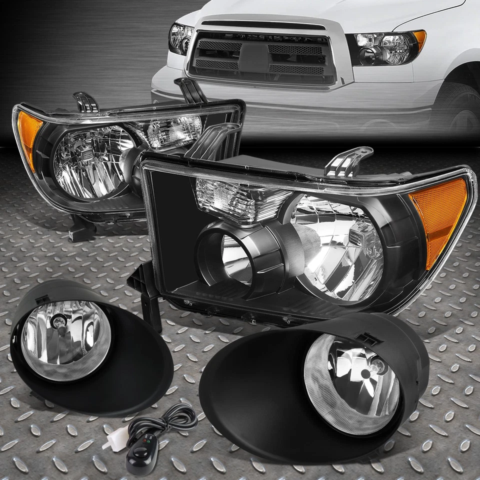 PARA 08-17 TOYOTA SEQUOIA TUNDRA 2 PIEZAS FARO ESTILO FÁBRICA + LÁMPARAS ANTINIEBLA CON INTERRUPTOR Foto 1 de 4