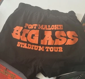 2025 Post Malone Big Ass Stadium Tour Large Shorts Black Official Posty Co - Picture 1 of 2