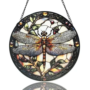 Stained Glass Sun Catcher,A Dragon-flyStained Glass Window Hanging Garden Dec... - Bild 1 von 5