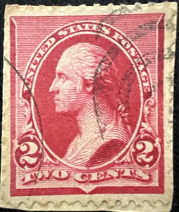 1890-93 US 2c Washington Stamp Used, SC#220 - Picture 1 of 2