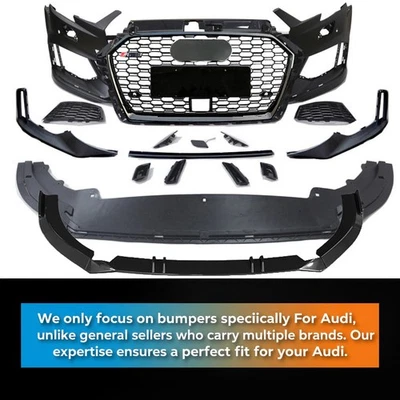 Kit de carrocería de parachoques delantero con labio delantero estilo RS3 para Audi A3 S3 2017 2018 2019 8V.5 Foto 1 de 4
