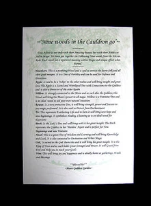 NINE WOODS Leaflet Poster Wicca Pagan Witchcraft Ritual Spells Altar  - Picture 1 of 1