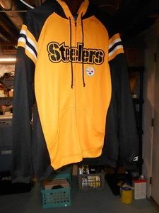 PITTSBURGH STEELERS ZIP UP HOODED SWEATSHIRT (HOODIE) Herren L 100% Polyester - Bild 1 von 3