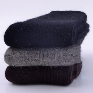 Mens 100% Merino Wool Crew Dress Warm Thick Thermal Classic Heavy Socks 3 Pairs - Picture 1 of 18