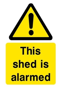 Dieser Schuppen ist alarmiert digital PDF A4 Schild Warnung Vorsicht Kontrolle Sicherheit CCTV 142 - Bild 1 von 4