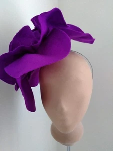 Formal Holiday Orchid Derby Felt Over sized Rosette Headband Fascinator - Picture 1 of 4