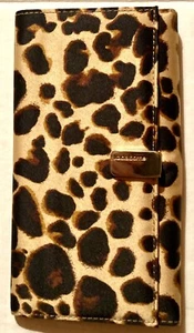 LIZ CLAIBORNE VINT 90S LEOPARD PRINT TRIFOLD WOMENS WALLET # 1 CHECKBOOK HOLDER - Picture 1 of 4
