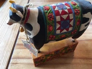 QUILTED COW FIGURINE BY JIM SHORE HEARTWOOD CREEK 2003 A GRAND TRADITION - Picture 1 of 10