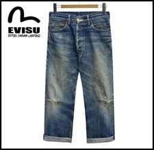 Denim Jeans EVISU 2504XX No2 JEANS Selvedge DENIM Buffalo Patch W:31 Inseam:27