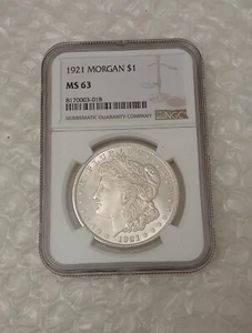 USA Morgan Silver Dollar 1921, Morgan $1, NGC MS-63 - Picture 1 of 10
