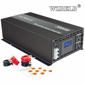 3000W Power Inverter 12V to 120V Pure Sine Wave Car Truck Solar System RV LCD - Picture 1 of 8