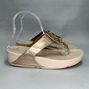 FitFlop Lulu Blumen Damen-Sandalen Größe 8 beige Zehensteg Flip-Flop Sandalen - Bild 1 von 12