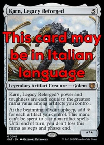 MTG KARN, LEGACY REFORGED 49 EXC - KARN, EREDITÀ RIFORGIATA - MAT - MAGIC - Picture 1 of 1