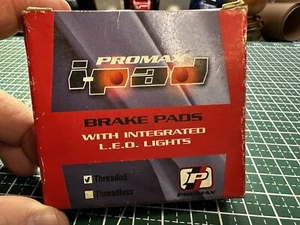 Promax i-pad bicycle brake pads with integrated L.E.D. lights- NOS - Threaded - Picture 1 of 13