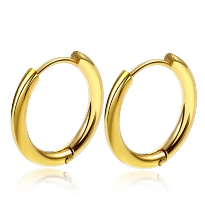 2-10PCS Stack Hoop Nose Ear Hinged Tragus Ring Septum Clicker Surgical Steel - Image 1 of 4