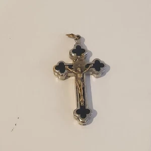 Silver Crucifix With Wood Inlay and Relics - Imagen 1 de 11