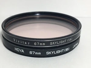 Two 67mm Filters Hoya Skylight 1(B) Vivitar Skylight 1A - Picture 1 of 4