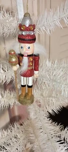 KURT ADLER 6" WOODEN RED KING NUTCRACKER ORNAMENT-NEW-2019 - Picture 1 of 4