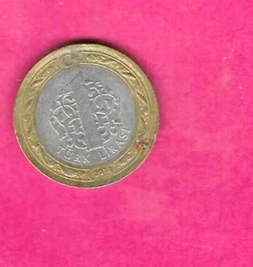 TURKEY TURKISH KM1244 2014 VF-VERY FINE-NICE LIRA BI-METAL COIN - Picture 1 of 1