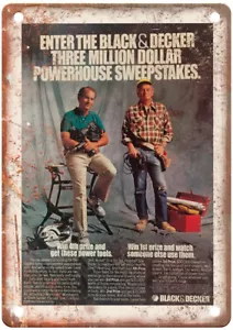Vintage 1988 Black & Decker Tools Werbung Reproduktion Blechschild Z419 - Bild 1 von 1