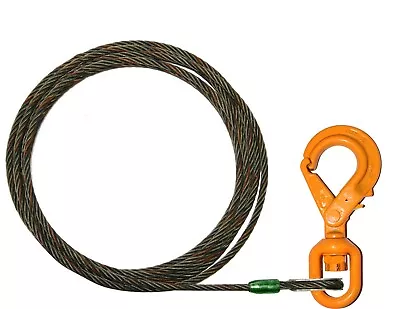 RUGGEDTOW 1/2" X 75' Fiber Core Winch Line Wrecker Cable Self Locking Swivel Hook