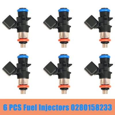 Juego de (6) inyectores de combustible nuevos para Dodge Challenger 2011-2017 3,6 L 0280158233 Foto 1 de 4