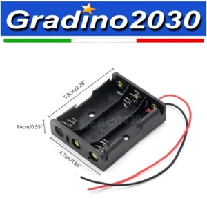 Contenitore Porta Batteria Stilo 3x AA con Fili, per Applicazioni Elettroniche - Foto 1 di 1