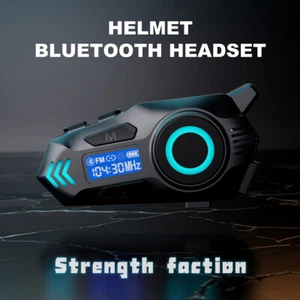 Casco de motocicleta Auriculares Bluetooth 6.0 Auriculares Walkie-talkie Radio FM - Imagen 1 de 13