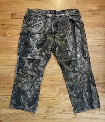 Outfitter Ridge Camo Denim Pants Mens 42x30 Real Tree Hunting (28 In Seam Actual - Image 1 of 4