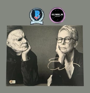 FOTO FIRMATA JAMIE LEE CURTIS 11x14 MICHAEL MYERSxLAURIE STRODE BECKETT BQ95656 - Foto 1 di 4