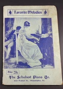 Libro musicale vintage Melodie preferite, The Schubert Piano Company circa 1900 - Foto 1 di 10