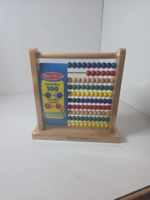 Melissa & Doug Ábaco Juguete Educativo de Madera para Contar Matemáticas, 100 Cuentas de Colores, 3+ Foto 1 de 2