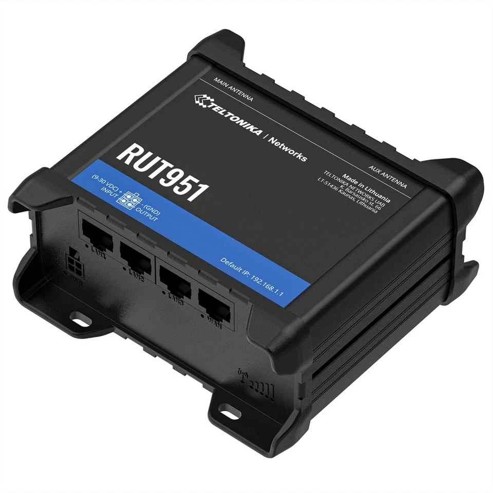 Teltonika RUT951 - Router für Mobilfunknetz - Schwarz - Aluminium - Kunststoff - Image 1 of 1