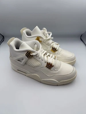 Air Jordan 4 Retro Metálico Dorado W AQ9129-170 Mujer Talla 12/Hombre Talla 10.5 Foto 1 de 4