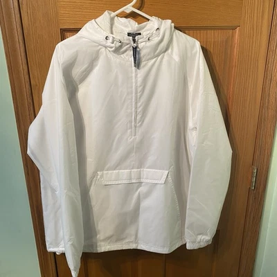 Charles River  Windbreaker Jacket Unisex Pack & Go ZipS Hooded Pullover White - Image 1 of 4