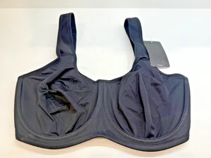 SYROKAN Womens Underwire Full Support Sport Bra 36F (NEW) Black - Picture 1 of 12