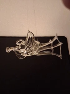 Vintage Silvestri handgesponnen Glas Weihnachtsschmuck 2" groß Engelsflügel - Bild 1 von 5