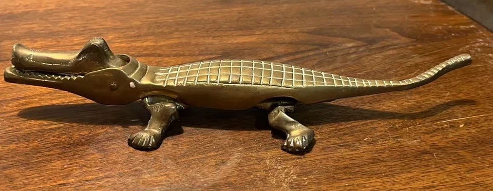 VintageBrass Crocodile Nutcracker 10.50 Inch Long  - Image 1 of 4