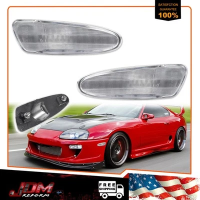 Luces de señalización laterales para guardabarros delantero lente transparente Toyota SUPRA MK.4 1997-1998 2 PIEZAS Foto 1 de 4