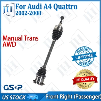 Eje CV pasajero delantero derecho original para Audi A4 Quattro 2002-2008 AWD manual Foto 1 de 4