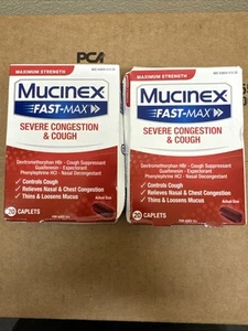 2 Boxes Mucinex Fast-Max Severe Congestion & Cough Caplets, 40 Ct Exp 05/2026 - Picture 1 of 5